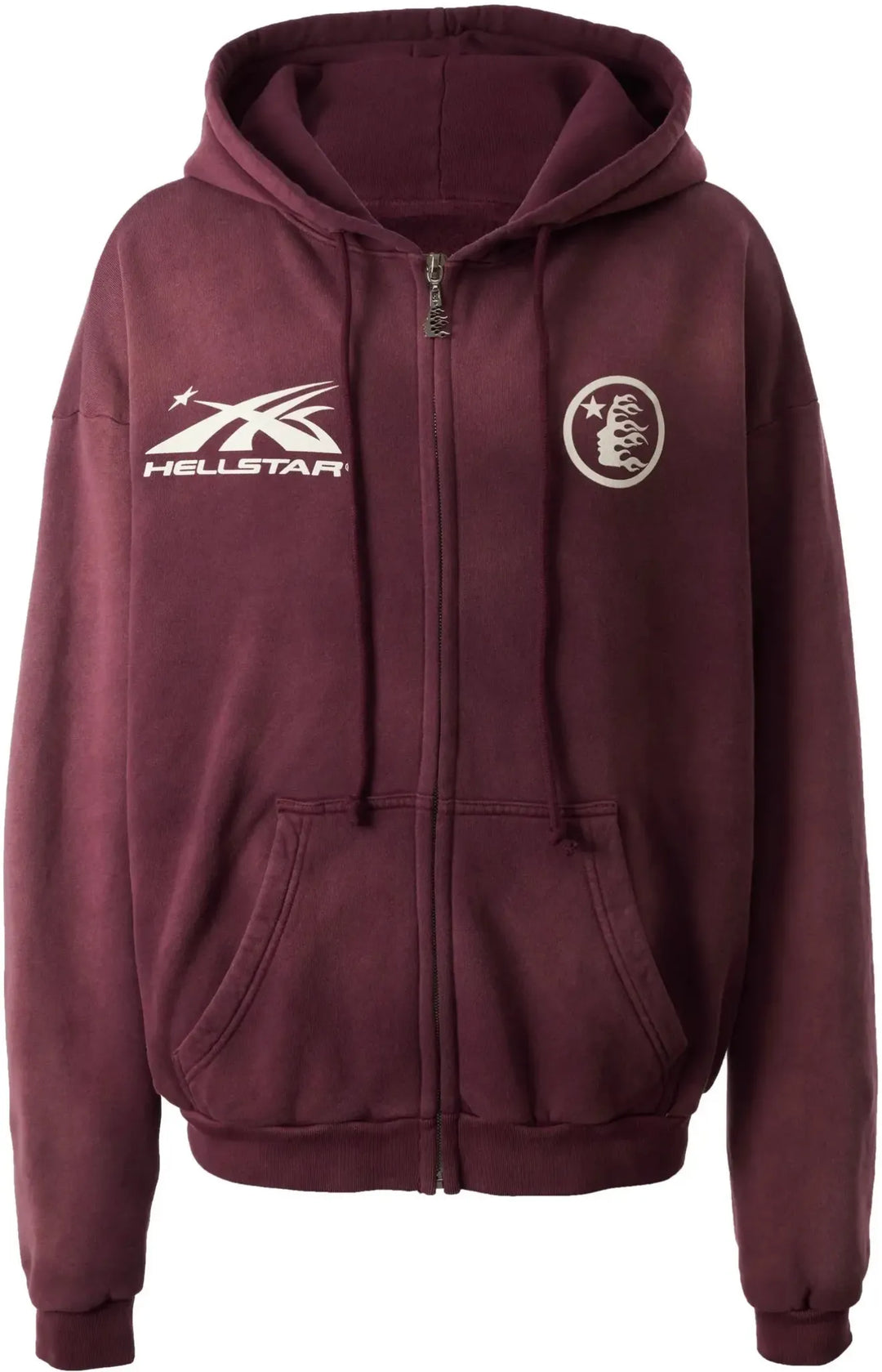 HELLSTAR SPORTS 'BURGUNDY' ZIP-UP HOODIE