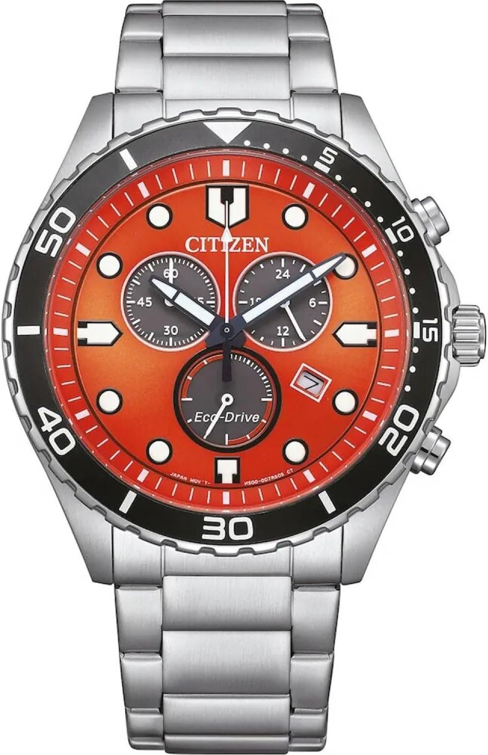 CITIZEN AT2560-84X Men's Analog Quartz Watch with Stainless Steel Strap, Orange Bracelet, Bracelet