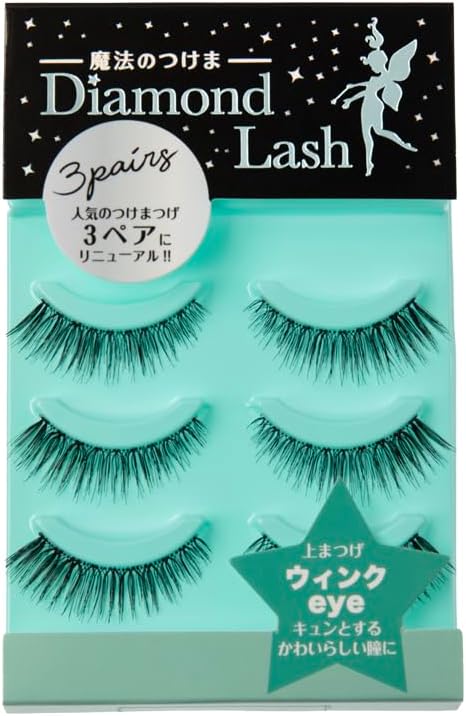 (3 Pairs) DiamondLash Little Wink Series [Wink eye] Cute eyes with a cumbersome eye. *This product comes in a box of 3 pairs