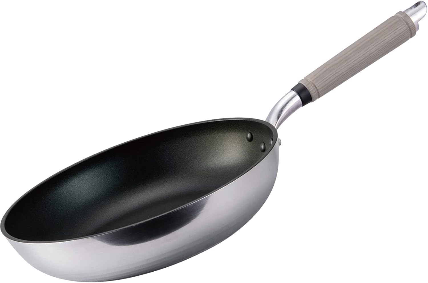 Hokuriku Aluminum Fry Pan, 11.0 inches (28 cm), Lightweight, Aluminum, Gas Fire, Made in Japan, Deep, Lightest in Series, Uniform Heating Throughout, Time-saving Frying Pan, Durable, Frying Pan Made