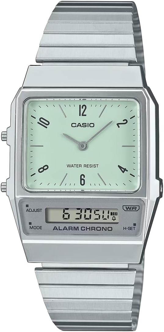 Casio AQ-800 Standard Analog Digital Quartz Wristwatch, Unisex, Overseas Model, Pale Green AQ-800E-3A, Bracelet Type