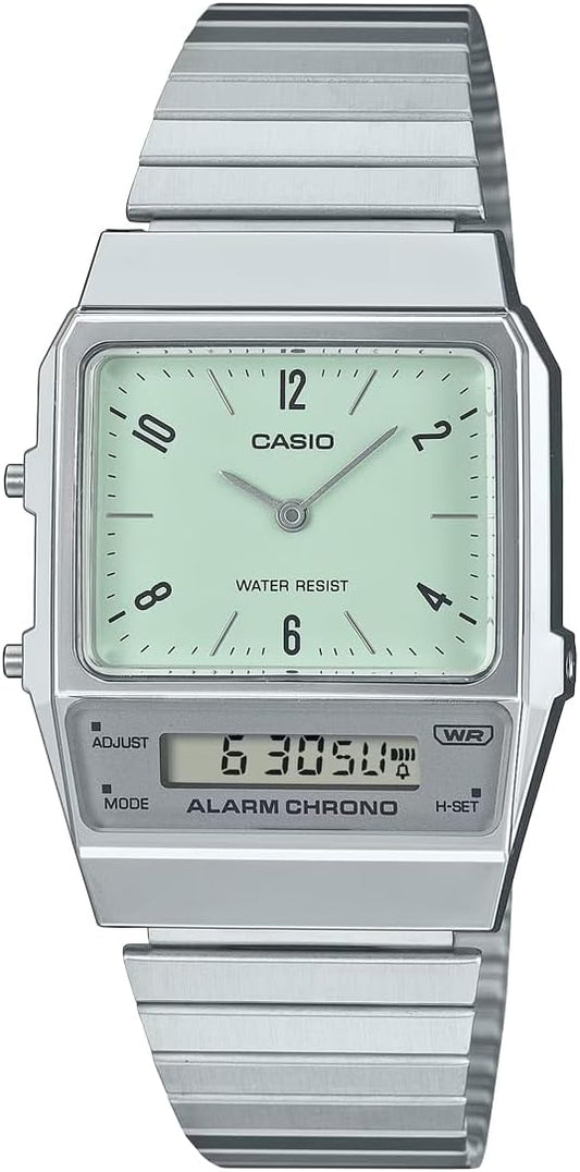Casio AQ-800 Standard Analog Digital Quartz Wristwatch, Unisex, Overseas Model, Pale Green AQ-800E-3A, Bracelet Type