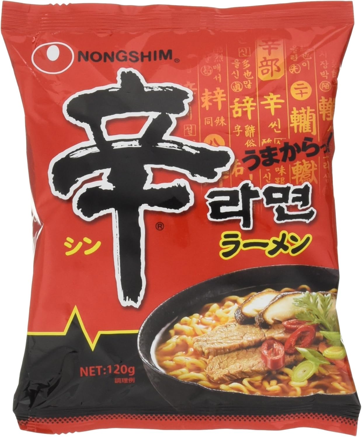 Nongshin Spicy Ramen Bag, 4.2 oz (120 g)