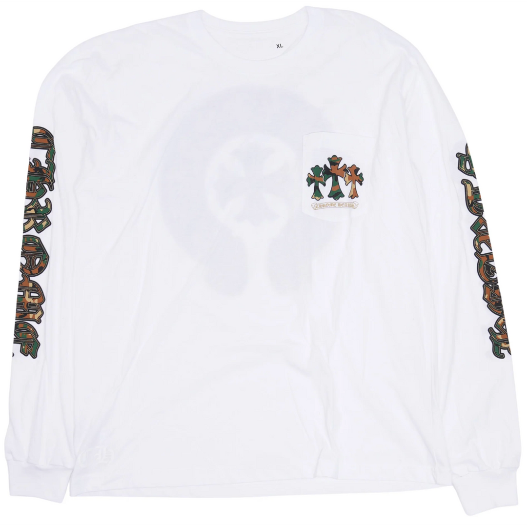 CHROME HEARTS 'CAMO HORSESHOE' WHITE LONGSLEEVE
