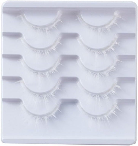 White Anime Eyelashes 3D Hot Pointed 3D Upper Rush Cartoon Cosplay Eyelashes Masquerade for Halloween Party Stage