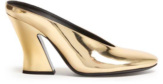 GIVENCHY Sculpted heeled mules in mirror effect leather - Image 1