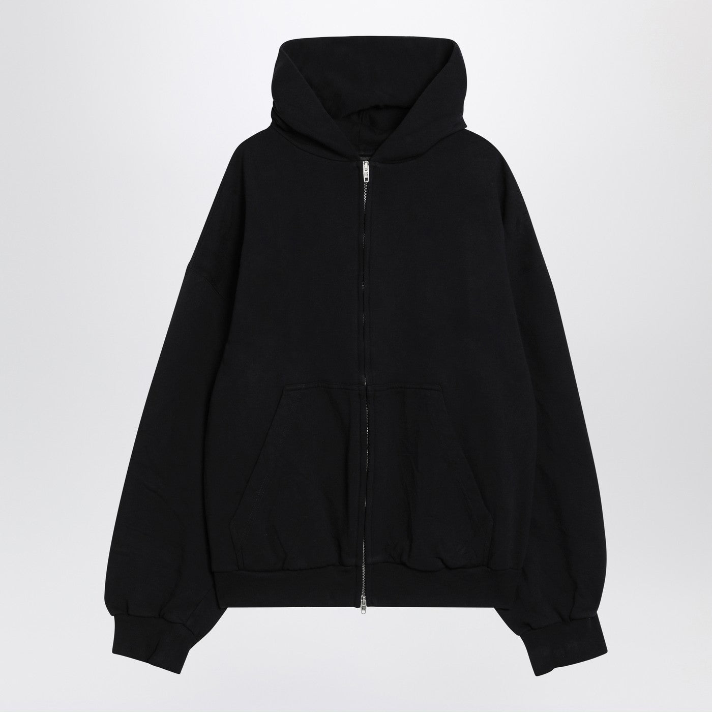 Balenciagaは、黒い反転したUniレギュラーフィットジップフーディーを洗った - Image 1