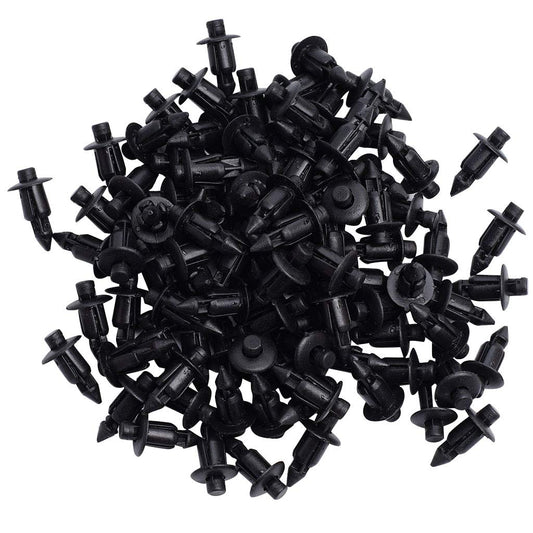 100pcs 6mm Push Rivet Clips Rivet Fasteners Mud Flaps Bumper Fender Clips