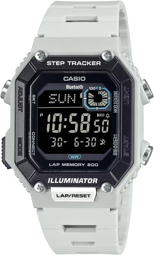 Casio Mobile Link WS-B1000 Series Men's Digital Watch with Bluetooth, Light Gray WS-B1000-8BV