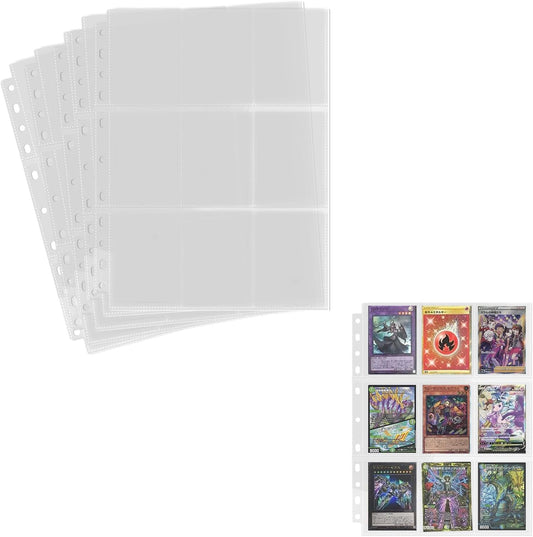 WISSUA Trading Card File, Card File, Compatible with 2 Holes, 3 Holes, 4 Holes, 9 Pocket Card Sheets, Vinyl, Collect Pokemon, Yu-Gi-Oh, and Other Cards, Pocket Size 2.8 x 3.5 inches (7 x 9 cm), Double