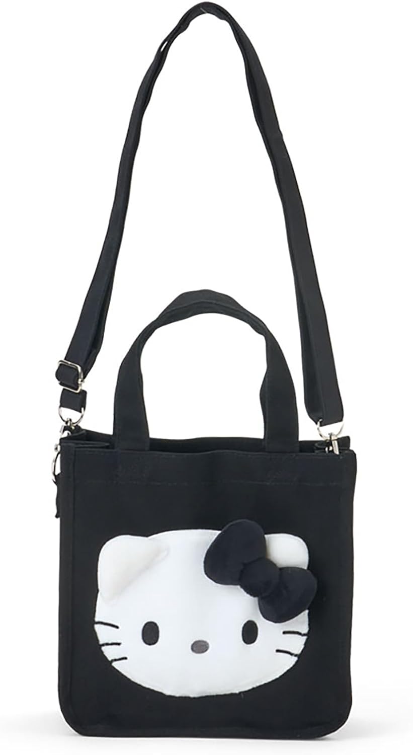 Sanrio 2-Way Mini Tote Bag (I Love Hello Kitty) Hello Kitty Black Cotton Polyester Steel Shoulder Bag for Ages 3 and Up 606421