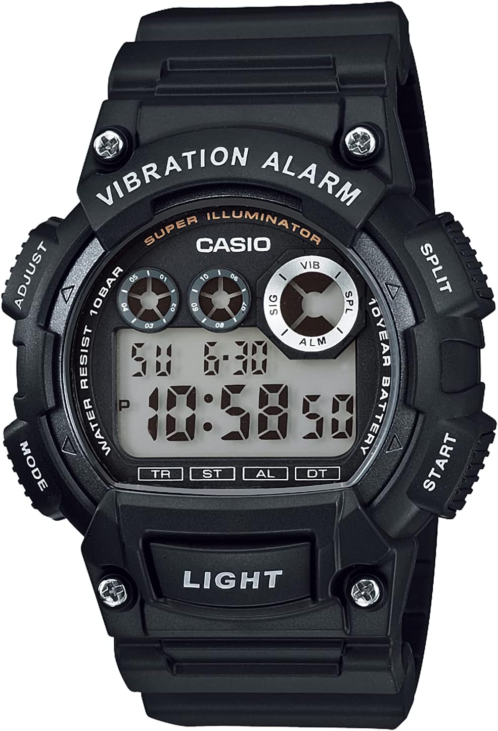 Casio W-735H Watch, Casio Collection, Black, Newest model