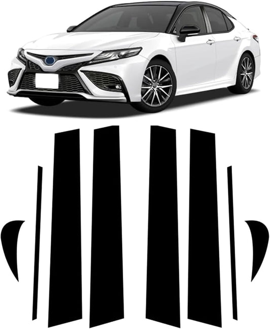 Toyota Dedicated Design Camry 70 Series 10th Generation (July 2017) Compatible Pillar Garnish B Pillar Genuine Side Visor Protective Cover 8-Piece Set Piano Black