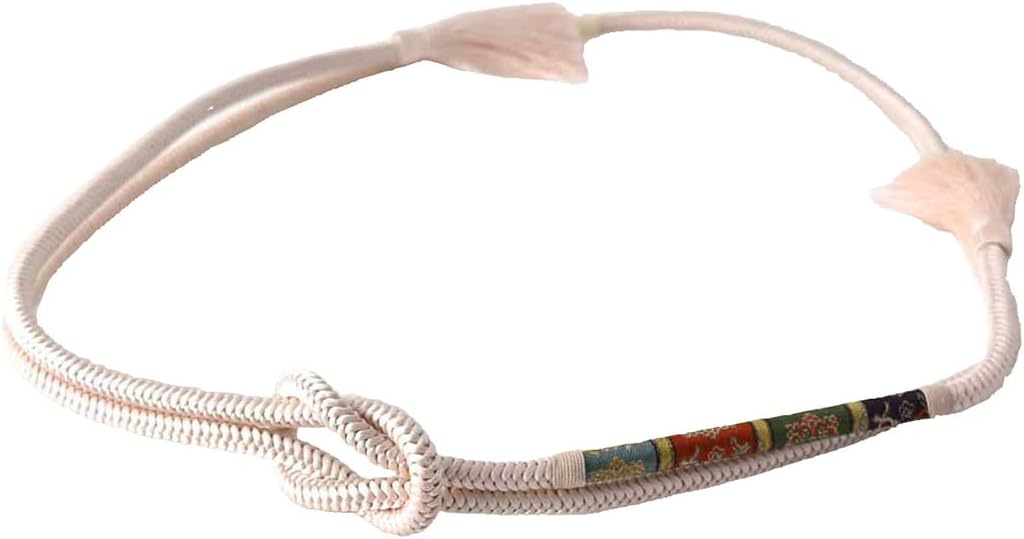 Nagomiya Obi Fastening, Made in Japan, Pure Silk Belt Banded Dragon Village, Regular Scale, Traditional Crafts, Kyoto Braid, Western Corner Set, Cut Tassel, Women's