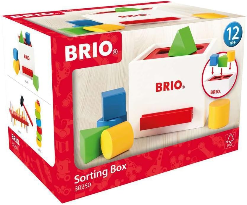 Brio (Brio) Shape Matching Box (White) 30250 Suitable for Ages 1 and Up [Toy, Wooden Toy, Gift (Birthday/Christmas)]