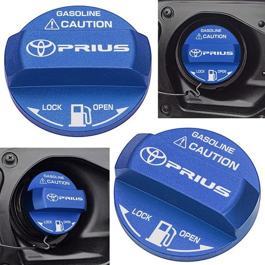 Braga Prius Car Compatible Type 1PR BL General Purpose Gasoline Refueling Fuel Cap Cover Aluminum Blue PRIUS Toyota Mark Sticker Included
