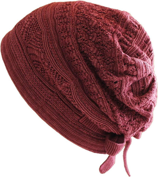 Kokoro Anti-Cancer Chemical/Medical Hat, Organic Lace Braided Pattern Care Cap [Autumn and Winter] [Made in Japan]