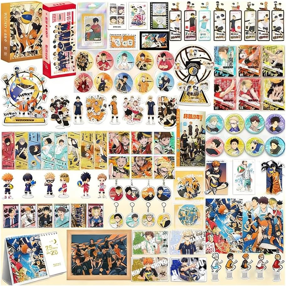 Haikyu Random Lucky Bag, Luxurious, 84-Piece Set/139-Piece Set, Trekker Card, Photo Card, Badge, Bookmark, Acrylic Stent, Colored Paper, Photo Frame, Acrylic Block, Stylish, Miscellaneous