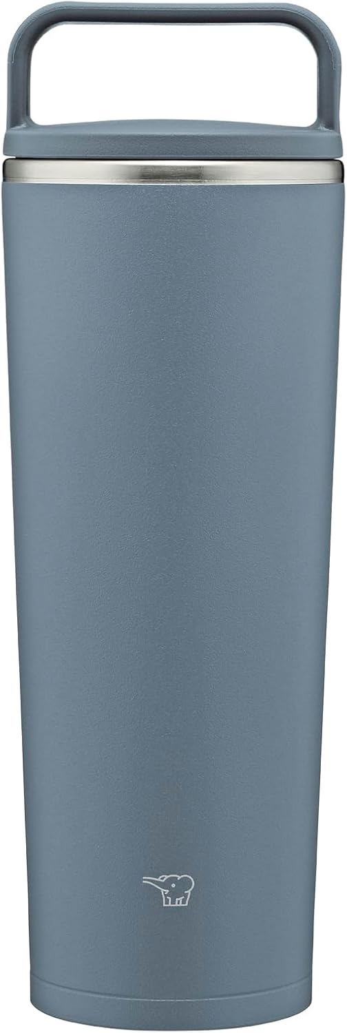 ZOJIRUSHI Drinking Bottle 400ml 【Portable Tumbler】 Dishwasher Safe Seamless Straw Washable Parts 2 Handle Attached Keeps Hot and Cold Urban Blue SX-JS40-AM