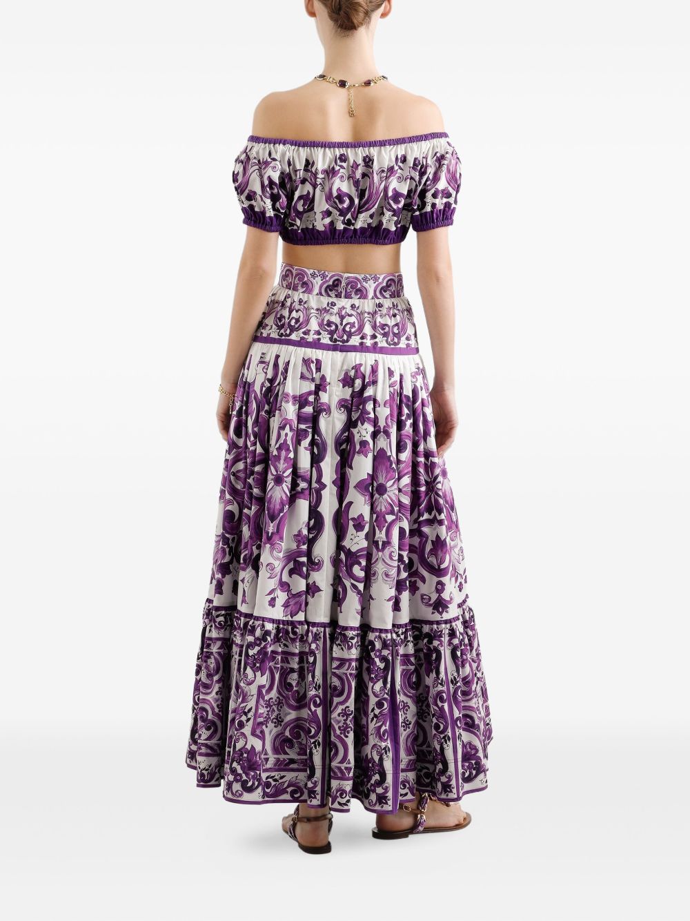 Dolce  Gabbana ドルチェ＆ガッバーナマイオリカプリントコットントップ - Image 1