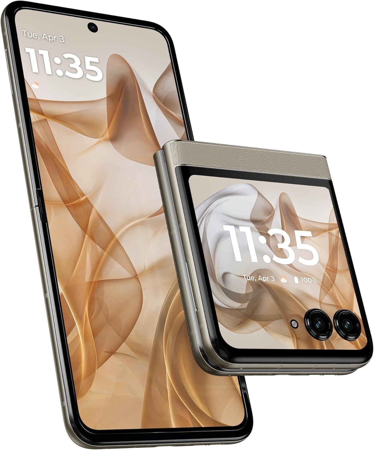 Motorola razr 50, 12 GB, 512 GB, Sand Cream, SIM Free Smartphone, Main Unit, Device, Folding Smartphone, NFC/FeliCa Compatible, Authorized Dealer Product, 6.9 inches, OLED, FHD+, IPX8 Waterproof and