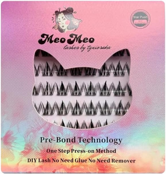 Meomeo Himitsu False Eyelashes | 60 Bundles | With Glue | For Events, Photography, Dark Makeup