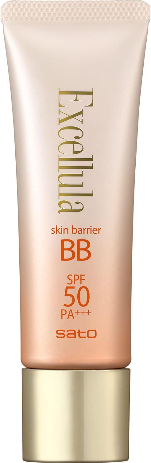 Sato Pharmaceutical Excellura Skin Barrier BB 01, 1.1 oz (30 g) (SPF50 PA+++) Bright, Natural Skin Tone (UV Absorber Free, Thin Foundation, Sunscreen, Makeup Base)