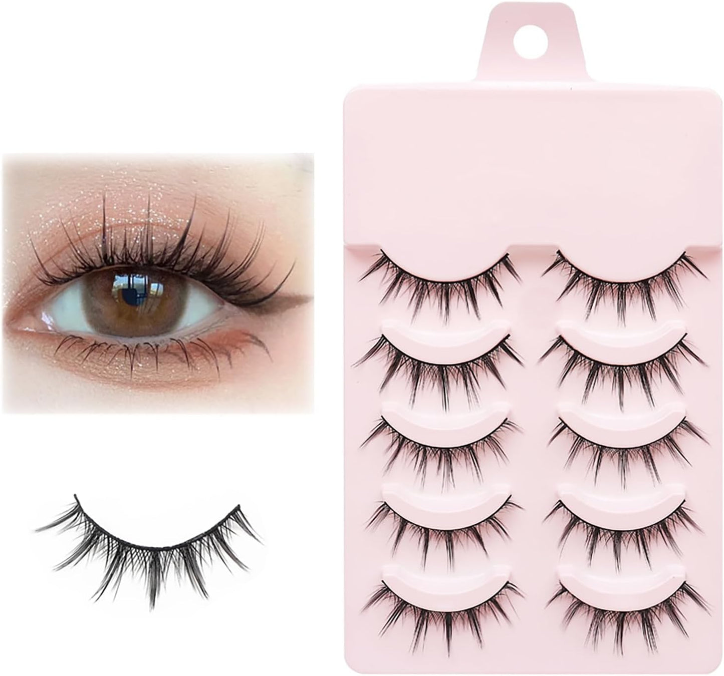 False Eyelashes, 5 Pairs False Eyelashes, Actress Eyelashes, Natural Eyelashes, Natural Eyelashes, Black Eyelashes, Ultra Lightweight, Popular, Handmade, Reusable, Soft Fiber, Lifestyle Makeup,