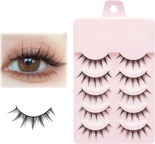 False Eyelashes, 5 Pairs False Eyelashes, Actress Eyelashes, Natural Eyelashes, Natural Eyelashes, Black Eyelashes, Ultra Lightweight, Popular, Handmade, Reusable, Soft Fiber, Lifestyle Makeup,