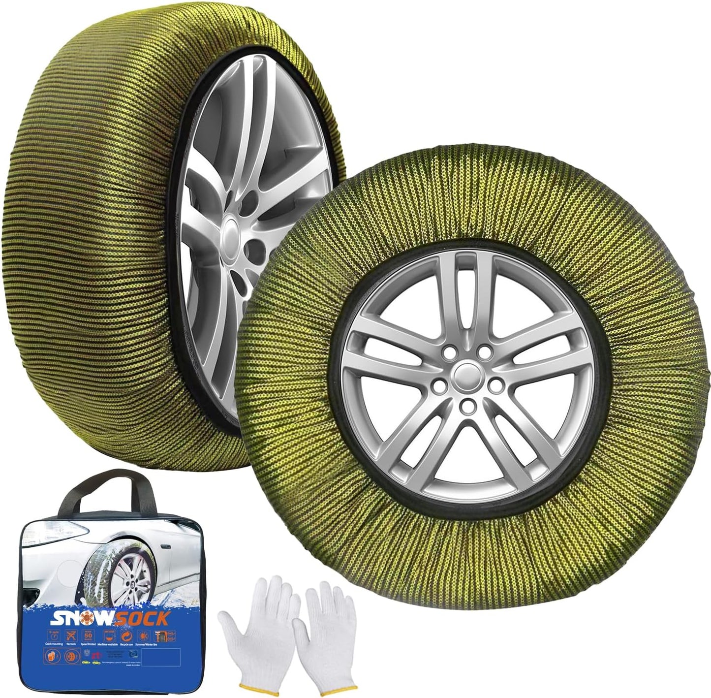 Chenyang Kozen CY100 Non-Metallic Tire Chain, Made of Fabric, Snow Chain, Easy Installation, Light Vehicles, Low Vibration, Low Noise, Does Not Damage Tires, Chain Regulations, Winter Snow Properties,