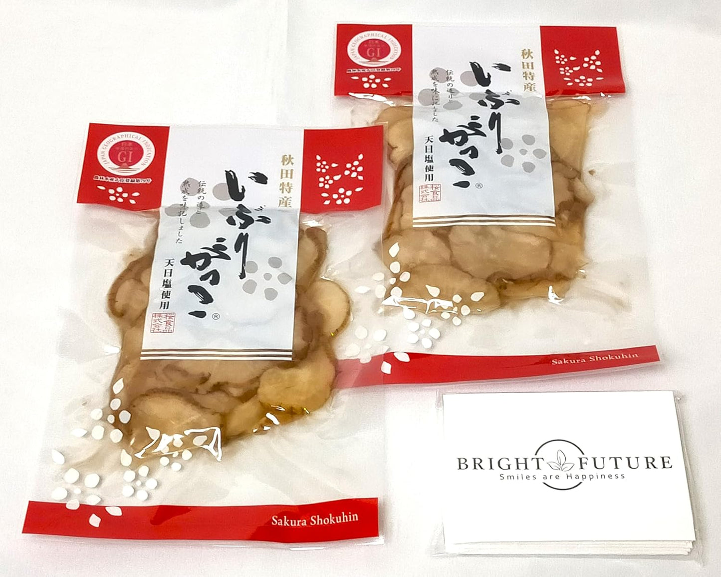 Sakura Foods Akita Specialty Iburigakko Slice Pickles Made with Sun-dried Salt, 2 Bags, Bulk Purchase, Tissue Included