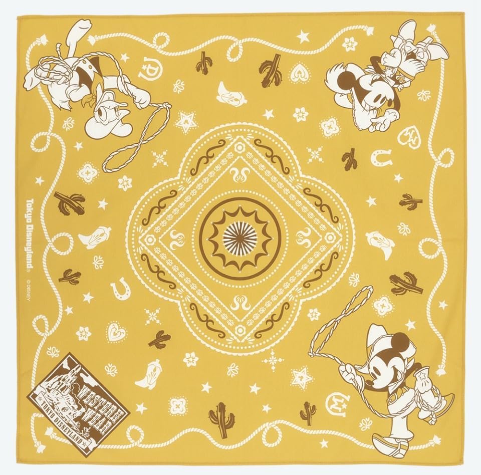 Mickey Bandana, Tokyo Disney Resort Limited Edition Western Wear Lunch Chef, Yellow