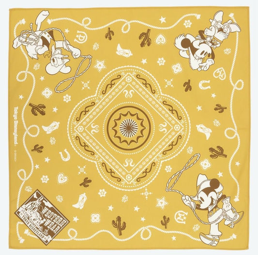 Mickey Bandana, Tokyo Disney Resort Limited Edition Western Wear Lunch Chef, Yellow