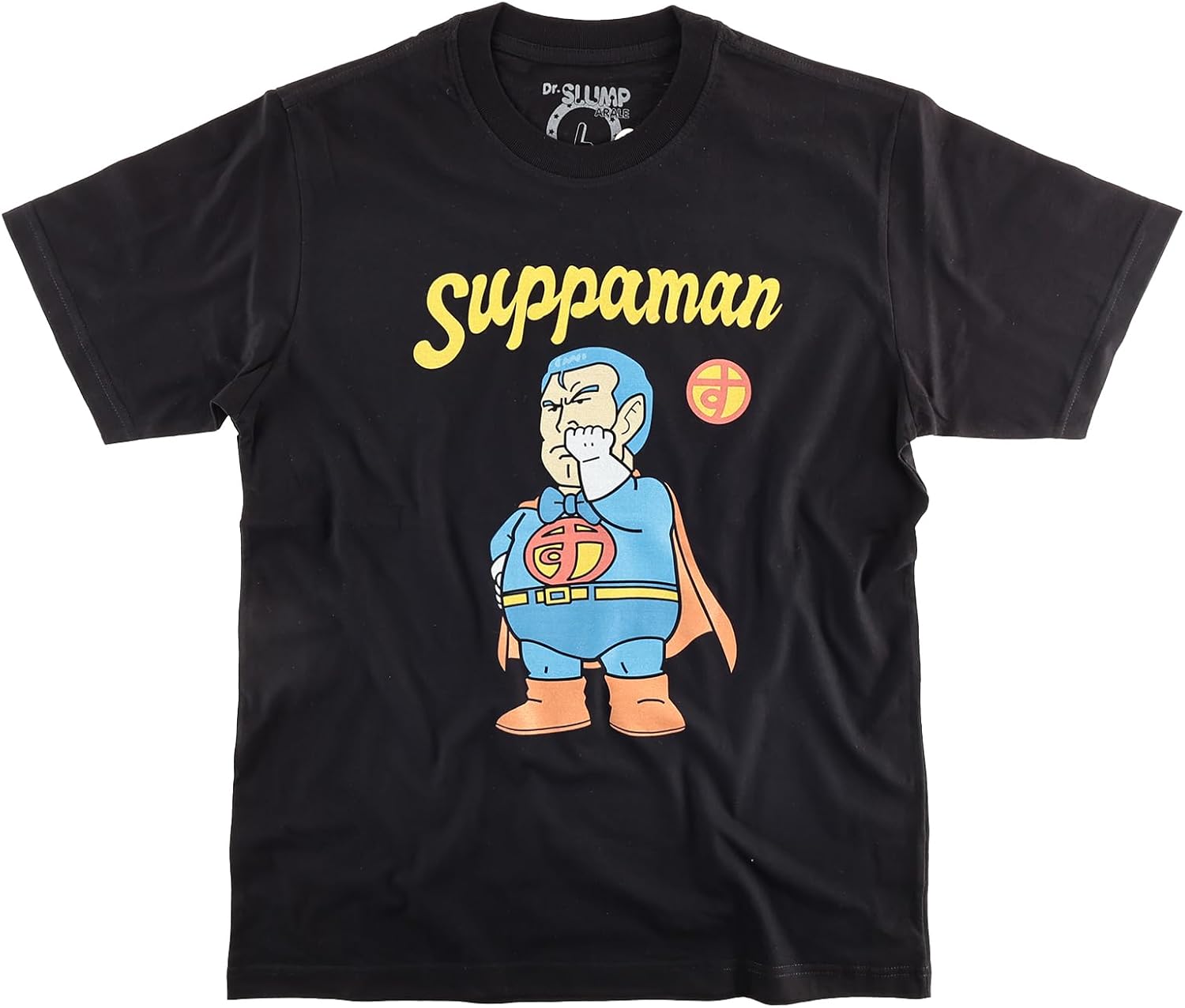 [EVERSOUL] ドクタースランプ アラレ スッパマン Tシャツ 半袖 アニメ キャラクター グッズ プレゼント コレクター ペアルック メンズ ブラック [並行輸入品]