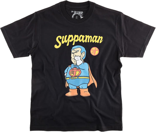 [EVERSOUL] ドクタースランプ アラレ スッパマン Tシャツ 半袖 アニメ キャラクター グッズ プレゼント コレクター ペアルック メンズ ブラック [並行輸入品]