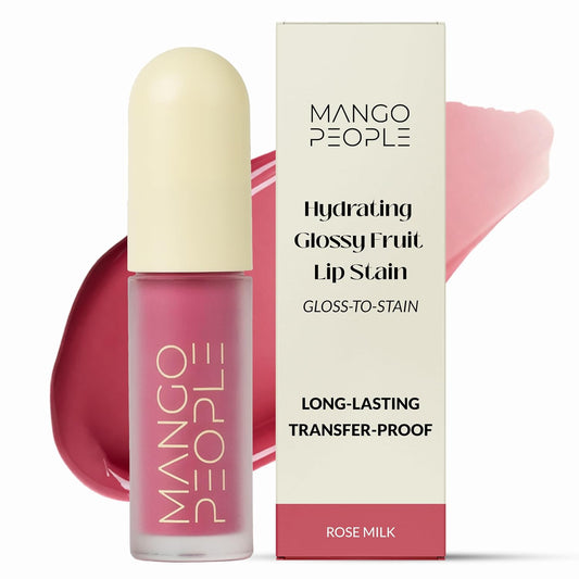 Mango People Tinte labial hidratante brillante de frutas, brillo 2 en 1 para manchas de larga duración, tinte y tinte de aceite, maquillaje de labios ligero con acabado de alto brillo para labios