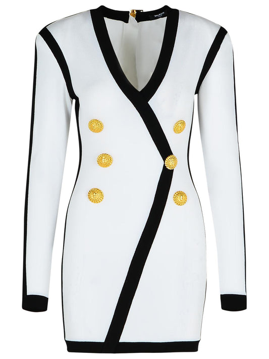 Balmain White Viscose Blendドレス - Image 1
