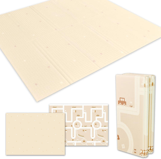 Baby Mat (Safety Inspected by a Japanese Manufacturer, Nursery Teacher Supervision) Baby Play Mat, Foldable, Soundproof, Waterproof, Safe Material, Playable, Double-Sided, Anti-Slip (70.9 x