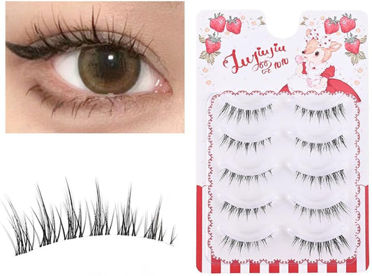 False Eyelashes Natural Transparent Shaft Upper Eyelashes Short Eye Butt Eyelashes Natural False Eyelashes Popular Light Makeup Handmade Actress Eyelashes Role Play Daily Makeup Mine Series Cosplay