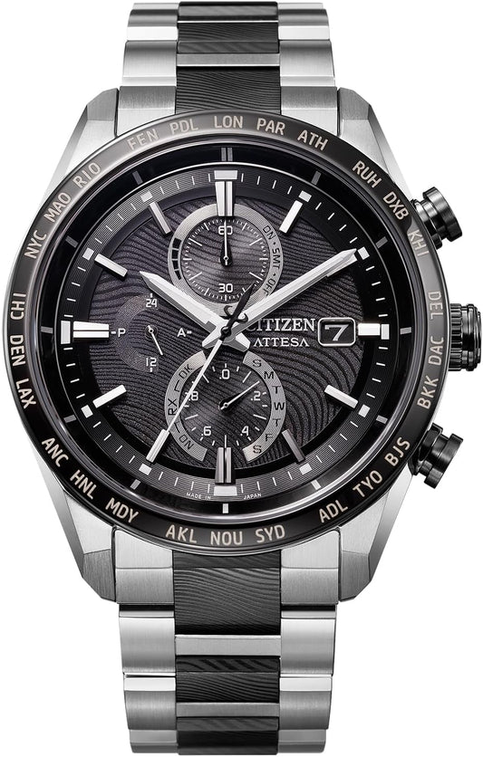 Citizen AT8385-55E Star Wars Mandalorian Wristwatch, Limited Model, Atesa (Atomic Clock/Waterproof/Limited Box Included) Eco-Drive Radio Watch, Lightweight, Made in Japan, Men's, Business, Analog