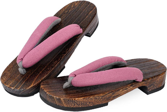 Amemari Women's Yukata Clogs, Large Size, Yukata Clogs, Size 2L (9.4 - 10.2 inches (24.0 - 26.0 cm), Summer, Cotton Linen, Plain Thong, No Pain, Thick Thong, Fluffy Thong, Large Size, Wide, Women's