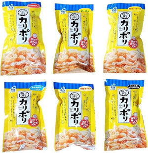 Calipoli Seashell Cord, 0.6 oz (18 g) x 6 Types (Cheese, Soy Sauce Butter Flavor, Mayonnaise, Pepper, Garlic Flavor, Cheese) Aomori Scallop Snacks