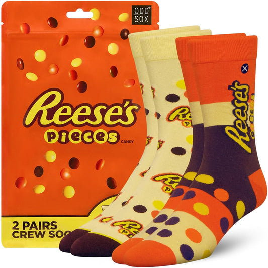 Odd Sox ODDMART Candy & Sweet Snack - 2 pares de novedad – Parche agrio de Oreo Reese's Skittles Starburst y más – Regalo