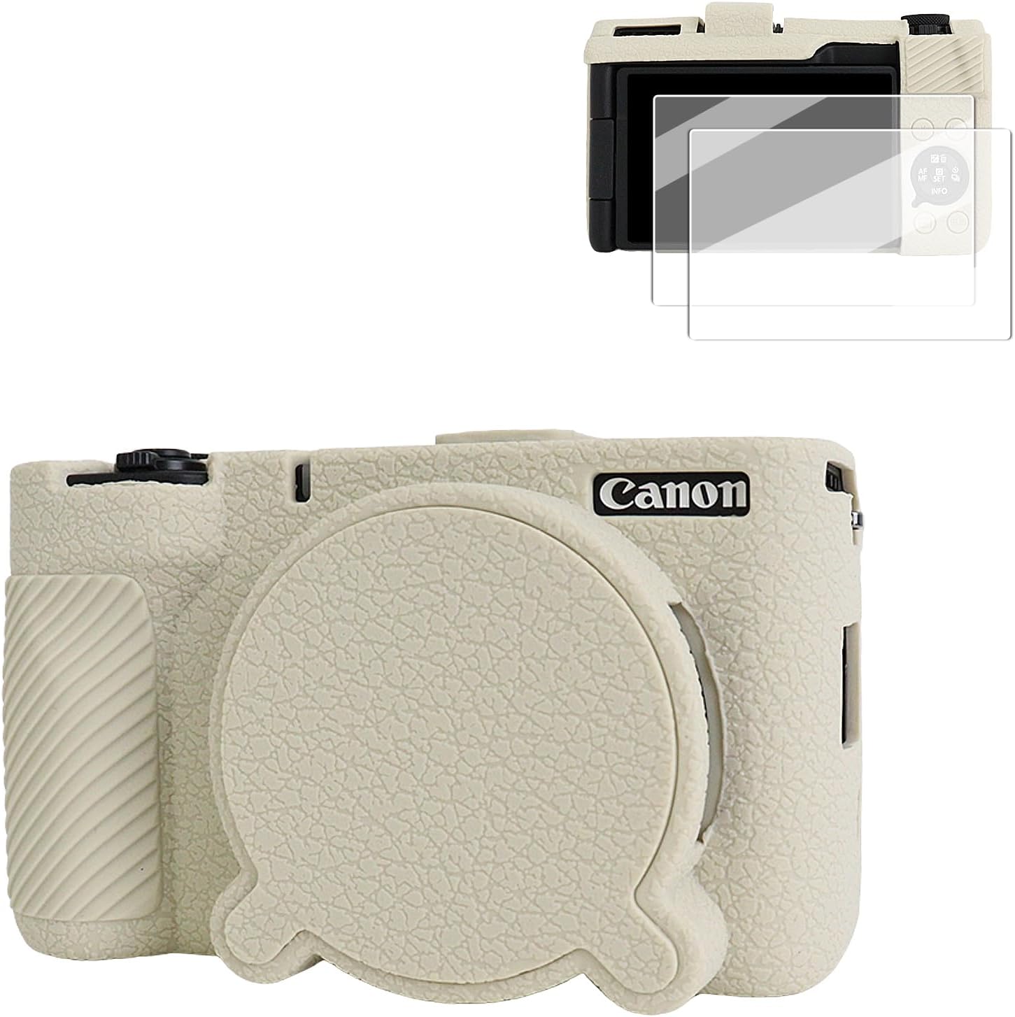 VOVMOEYA Camera Case for Canon PowerShot V1 Case, Silicone Case for Canon v1 Camera, 2 Ultra-thin Screen Protectors, Removable Lens Cap