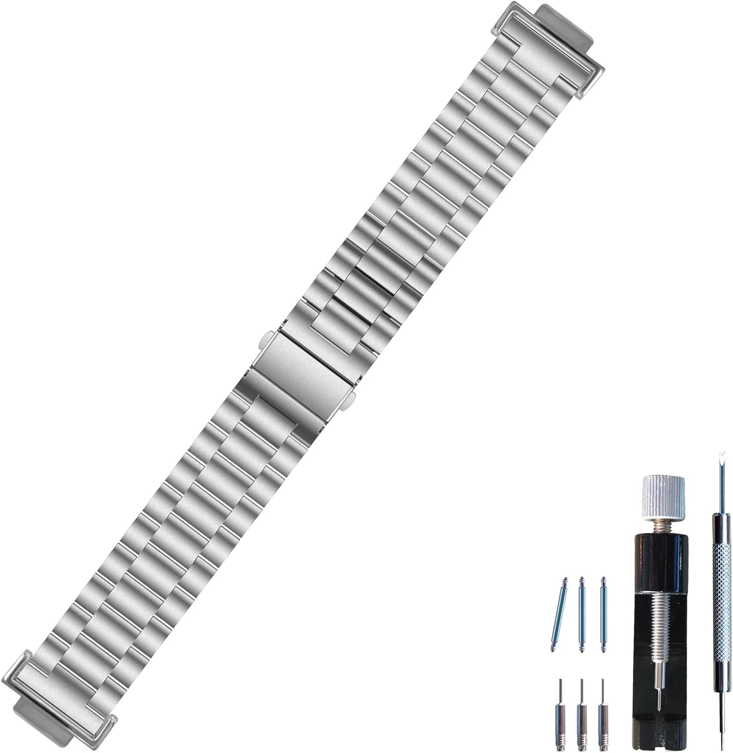 バンド ソリッドステンレススチールメタルストラップ 交換用 カシオG-shock DW-5600 GWM-5610 DWE-5600 DW-5305 DW9052 GA-110/120 GD-110用 (シルバー)