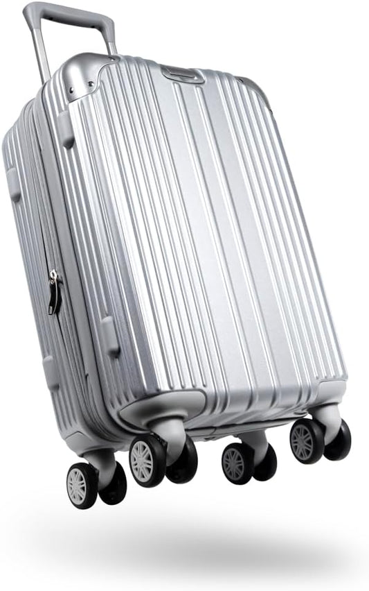 Excitech Suitcase, Carry Case, Extended Function, Stopper, Ultra Lightweight (Japanese Company Planning) Large Size 3.7 gal (97 L) Carry Bag, Travel, Business, Business Trips, 5-7 Nights, Silver