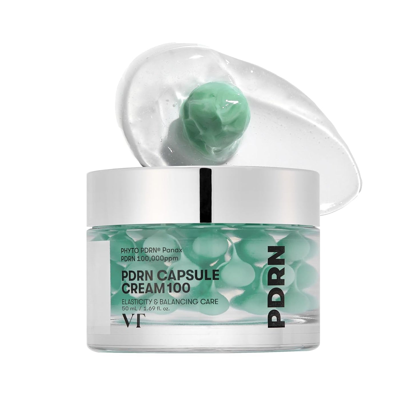 VT COSMETICS Crema en Cápsulas PDRN 100, Hidratante Facial con 100,000ppm de PDRN, Ácido Hialurónico, 9 Péptidos, Crema Nutritiva Reafirmante y Voluminizante, Cuidado de la Piel Coreana (473 ml)
