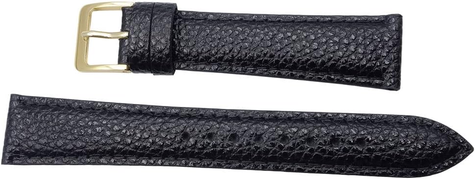 Seiko Watch Band, 0.7 inch (17 mm), DAE3R Cowhide Shrink, Black, Men's, Solid