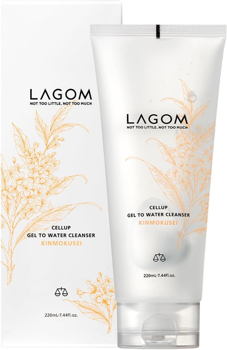 LAGOM Gel to Water Cleanser, Osmanthus Scent, Morning Facial Cleanser, Face Wash Gel, 6.8 fl oz (220 ml)
