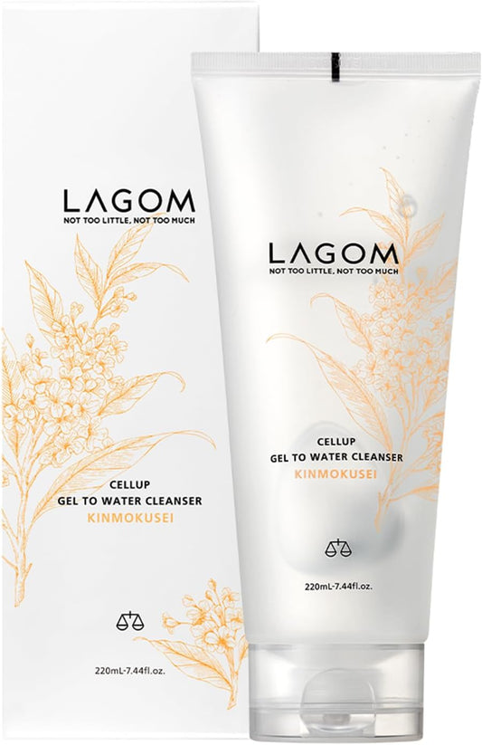 LAGOM Gel to Water Cleanser, Osmanthus Scent, Morning Facial Cleanser, Face Wash Gel, 6.8 fl oz (220 ml)